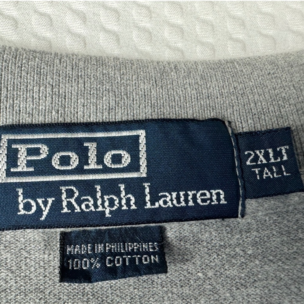 Polo Ralph Lauren Men's Gray Polo Shirt‎ 2XLT Tall Short Sleeve Embroidered Pony - Picture 6 of 8